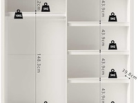 Kledingkast mike | 183 x 53 x 198 cm | met spiegel | wit - afbeelding 7 van  7