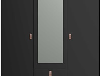 Kledingkast minty 137cm, 3 deuren & 2 lades - zwart - afbeelding 4 van  7