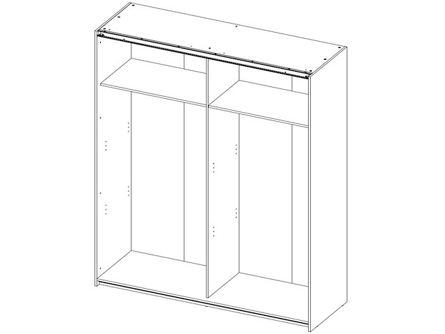 Kledingkast moleskin 170cm met 2 schuifdeuren - antraciet/old style - afbeelding 2 van  4