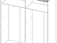 Kledingkast moleskin 170cm met 2 schuifdeuren - antraciet/old style - afbeelding 2 van  4