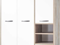 Kledingkast petrus | 138 x 57 x 201 cm | wit en bruin - afbeelding 2 van  5