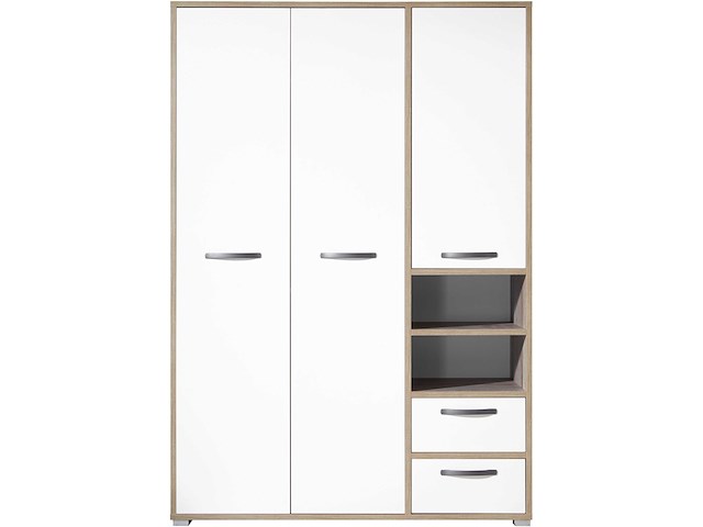 Kledingkast petrus | 138 x 57 x 201 cm | wit en bruin - afbeelding 3 van  5