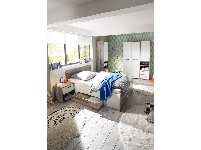 Kledingkast petrus | 138 x 57 x 201 cm | wit en bruin - afbeelding 5 van  5