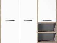 Kledingkast petrus | 138 x 57 x 201 cm | wit en bruin - afbeelding 3 van  5