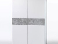 Kledingkast salamanca 170cm met 2 deuren - wit/beton - afbeelding 1 van  3
