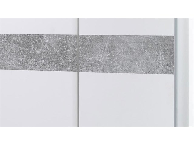 Kledingkast salamanca 170cm met 2 deuren - wit/beton - afbeelding 2 van  3