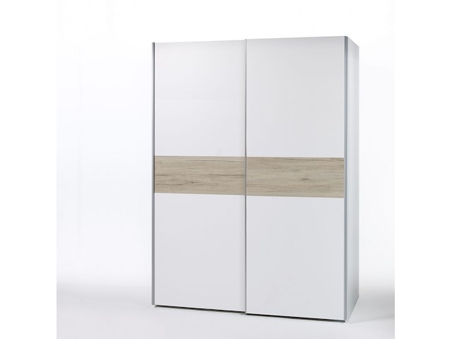 Kledingkast salamanca 170cm met 2 deuren - wit/eik - afbeelding 1 van  1