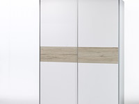 Kledingkast salamanca 170cm met 2 deuren - wit/eik - afbeelding 1 van  1