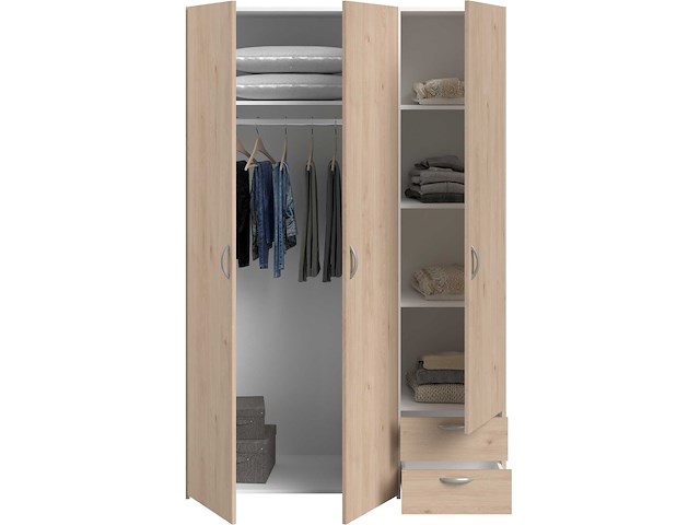 Kledingkast salvador | 3 deuren, 2 laden | jackson oak - afbeelding 6 van  7