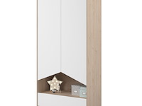 Kledingkast shelby met 2 deuren en 1 lade - eik/wit - afbeelding 7 van  8