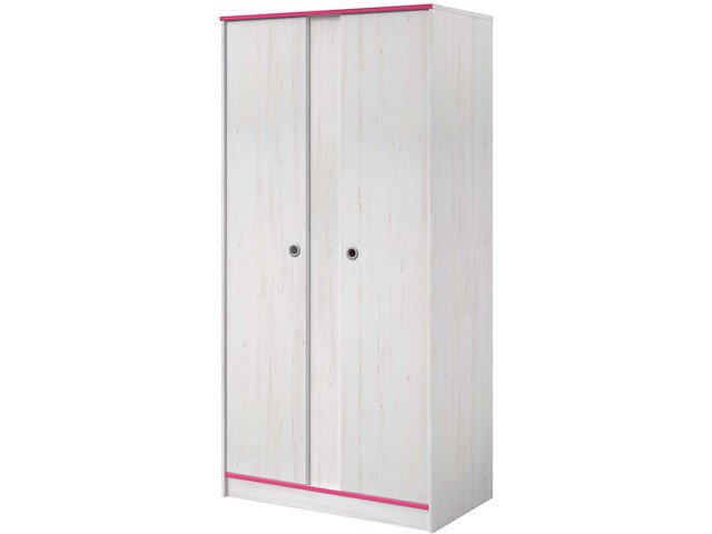 Kledingkast smoozy 90cm 2 deuren - wit/roze of wit/blauw - afbeelding 2 van  7