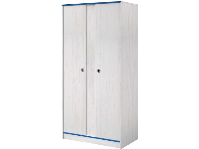 Kledingkast smoozy 90cm 2 deuren - wit/roze of wit/blauw - afbeelding 3 van  7
