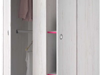 Kledingkast smoozy 90cm 2 deuren - wit/roze of wit/blauw - afbeelding 5 van  7