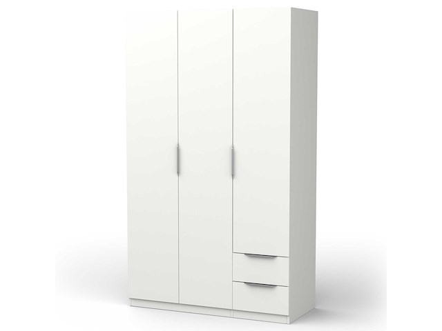 Kledingkast spectre 120cm - mat wit - afbeelding 2 van  7
