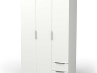 Kledingkast spectre 120cm - mat wit - afbeelding 2 van  7
