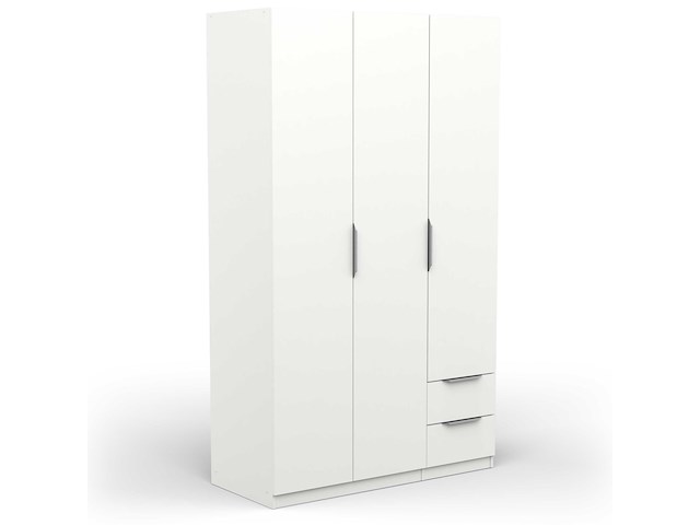 Kledingkast spectre 120cm - mat wit - afbeelding 3 van  7