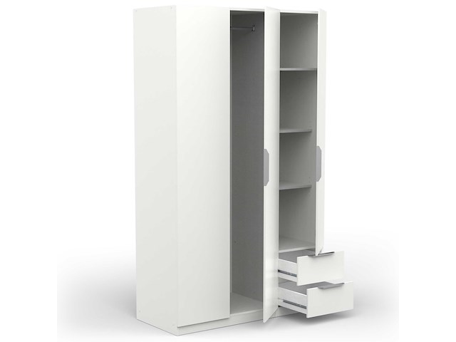 Kledingkast spectre 120cm - mat wit - afbeelding 5 van  7