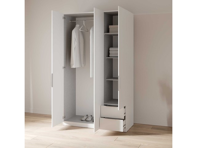Kledingkast spectre 120cm - mat wit - afbeelding 6 van  7