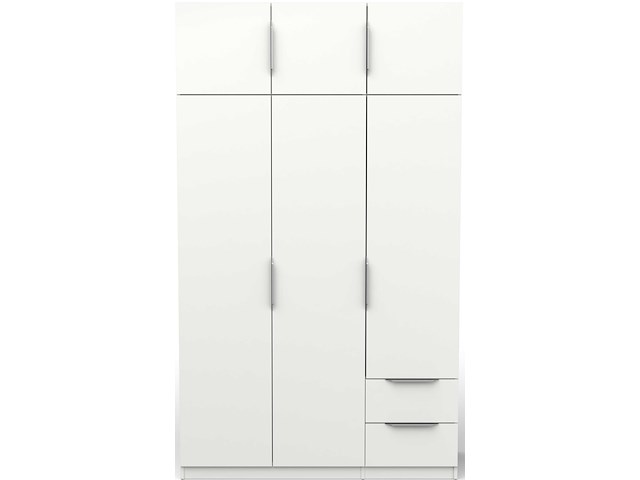 Kledingkast spectre 120cm 6 deuren & 2 lades - mat wit - afbeelding 1 van  6