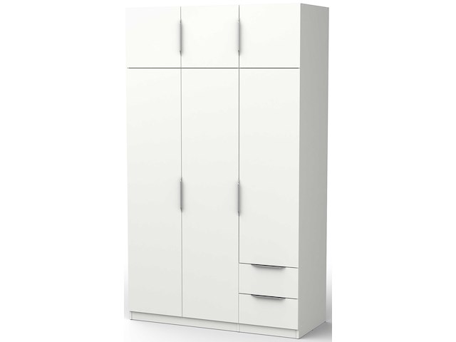 Kledingkast spectre 120cm 6 deuren & 2 lades - mat wit - afbeelding 2 van  6
