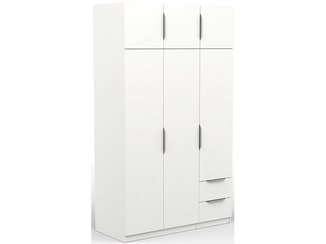 Kledingkast spectre 120cm 6 deuren & 2 lades - mat wit - afbeelding 5 van  6