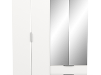 Kledingkast spectre 157cm met spiegel - mat wit/eik - afbeelding 2 van  5
