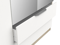 Kledingkast spectre 157cm met spiegel - mat wit/eik - afbeelding 5 van  5
