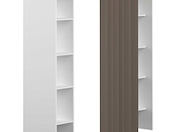 Kledingkast spike 112/185cm met gordijn - wit/taupe - afbeelding 2 van  6