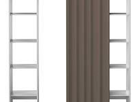 Kledingkast spike 112/185cm met gordijn - wit/taupe - afbeelding 3 van  6