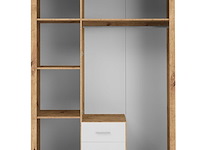 Kledingkast storck 151cm 3 deuren & 2 lades & spiegel - artisan eik/wit - afbeelding 5 van  7