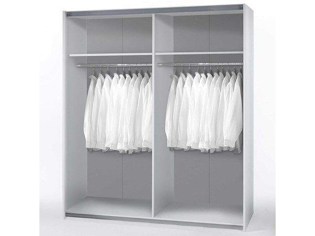 Kledingkast tiempo 170x59x195cm met twee deuren - wit - afbeelding 4 van  4