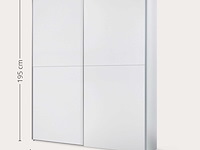 Kledingkast tiempo 170x59x195cm met twee deuren - wit - afbeelding 1 van  4