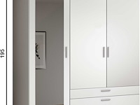 Kledingkast vasili - 135x56x195cm - 3 deuren & 3 lades - eikdecor - afbeelding 2 van  6