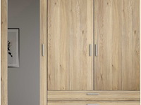 Kledingkast vasili - 135x56x195cm - 3 deuren & 3 lades - eikdecor - afbeelding 5 van  6