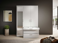 Kledingkast vasili - 135x56x195cm - 3 deuren & 3 lades - wit - afbeelding 1 van  7