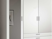 Kledingkast vasili - 135x56x195cm - 3 deuren & 3 lades - wit - afbeelding 4 van  7
