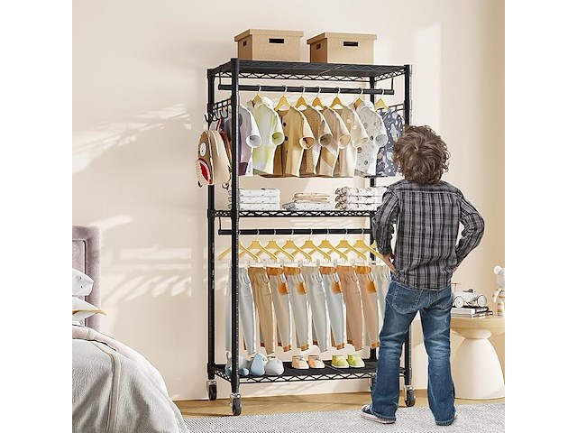 Kledingrek voor kinder-, baby-, studenten- en kinderkamers - afbeelding 4 van  4