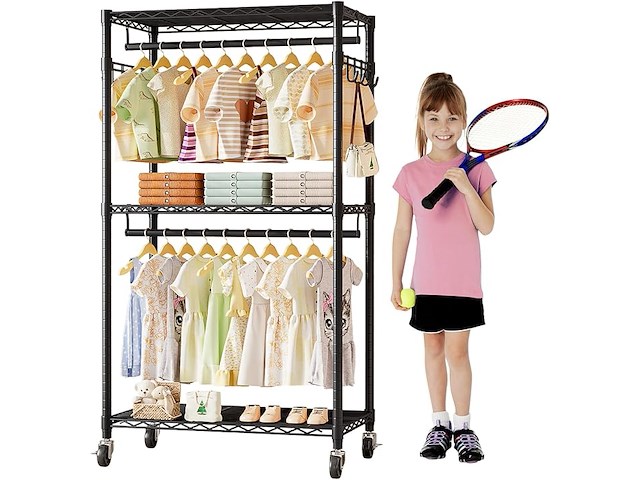 Kledingrek voor kinder-, baby-, studenten- en kinderkamers - afbeelding 1 van  4