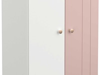 Kleerkast janne 2 draaideuren, 1 kledingroede, 1 legplank en 1 lade-mat roze/mat wit - afbeelding 3 van  7