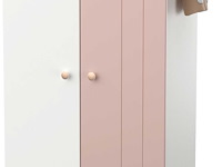Kleerkast janne 2 draaideuren, 1 kledingroede, 1 legplank en 1 lade-mat roze/mat wit - afbeelding 4 van  7
