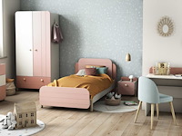 Kleerkast janne 2 draaideuren, 1 kledingroede, 1 legplank en 1 lade-mat roze/mat wit - afbeelding 7 van  7