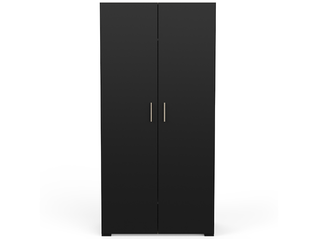 Kleerkast liva 2 draaideuren, 1 kledingroede en 4 legplanken-kronberg eik/matzwart - afbeelding 6 van  7