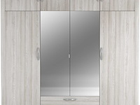 Kleerkast philine - 198x57x224cm - 8 deuren & 2 lades - met spiegel - eikdecor - afbeelding 1 van  6