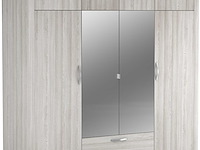 Kleerkast philine - 198x57x224cm - 8 deuren & 2 lades - met spiegel - eikdecor - afbeelding 2 van  6
