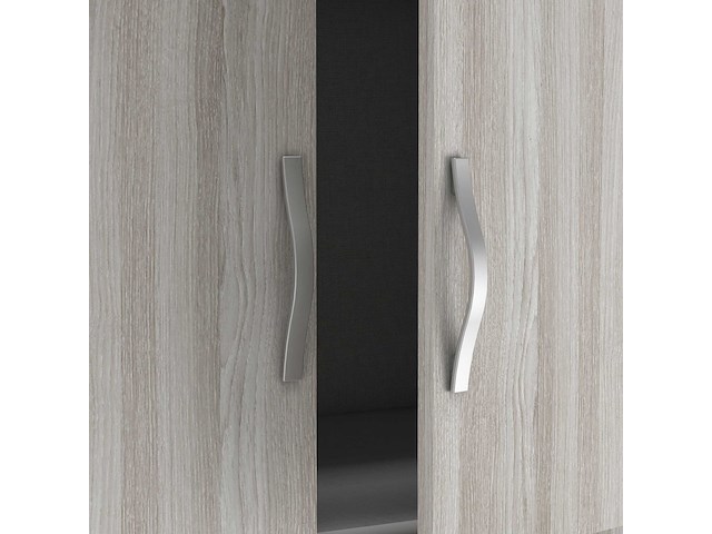 Kleerkast philine - 198x57x224cm - 8 deuren & 2 lades - met spiegel - eikdecor - afbeelding 3 van  6