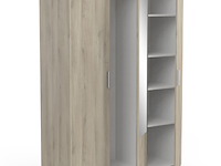 Kleerkast prya 3 draaideuren, 4 legplanken en 1 kledingroede-kronberg eikdecor - afbeelding 4 van  6
