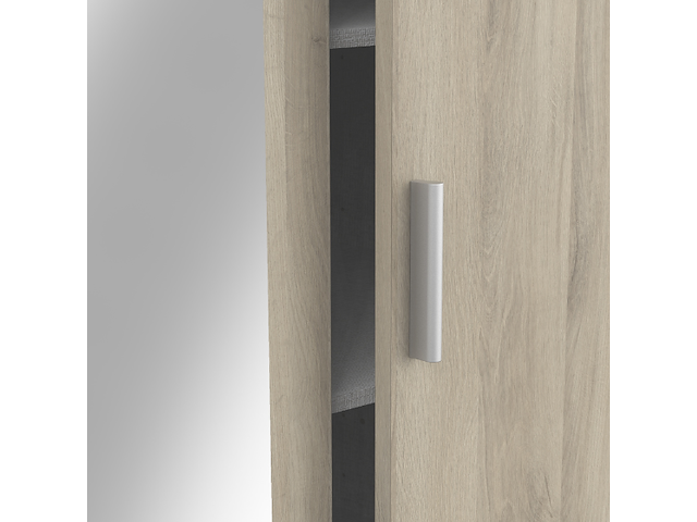 Kleerkast prya 3 draaideuren, 4 legplanken en 1 kledingroede-kronberg eikdecor - afbeelding 5 van  6