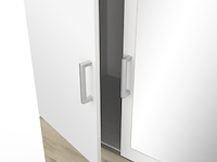Kleerkast ryan 3 draaideuren, 4 legplanken, 1 kledingroede en 2 lades-kronberg eik/mat wit - afbeelding 5 van  7