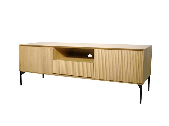 Klein tv-meubel pan in massief hout 150 cm - afbeelding 1 van  3