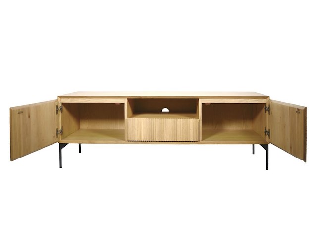 Klein tv-meubel pan in massief hout 150 cm - afbeelding 3 van  3